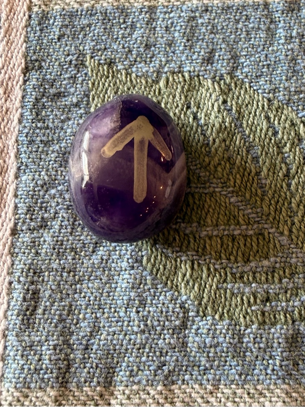 Polished Amethyst Rune - Tiwaz